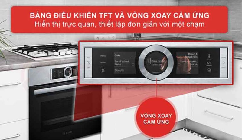 Lò nướng hấp Bosch CSG636BS3 - Series 8 10 Bảng điều khiển lò nướng kết hợp nướng Bosch