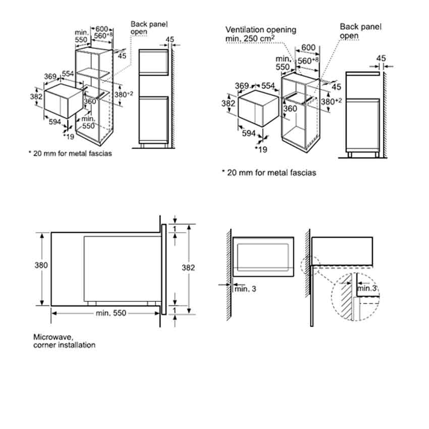 Bản vẽ kỹ thuật Lò vi sóng Bosch HMT84G654B - Series 6