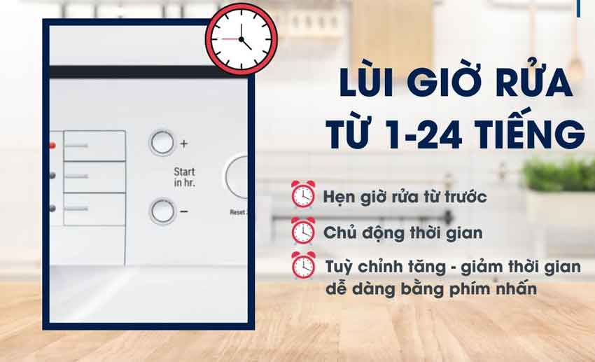 Máy rửa bát Bosch SMI4HVS33E - Bếp Châu Anh giá rẻ 4 Chức năng hẹn giờ