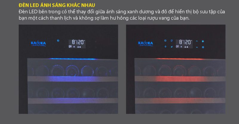 Tủ rượu vang Kadeka KS194TL/TR - Trữ lượng 194 chai 13 Đèn led tủ ướp rượu vang Kadeka
