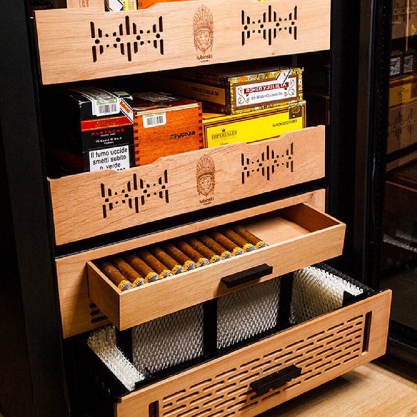 Tủ ủ xì gà điện Lubinski RA998, thiết kế hiện đại Tu-bao-quan-cigar