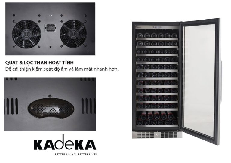 Diễn đàn rao vặt: Tủ để rượu vang Kadeka KA110WR 121 chai, giá rẻ Tu-uop-ruou-kadeka-ka110wr-tinh-nang-noi-bat-768x542
