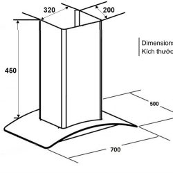 Kích thước Máy hút mùi Dusler DHL 755