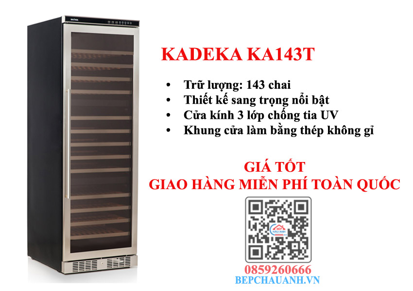 Tủ ướp bảo quản rượu Kadeka KA143T– Những ưu điểm nổi bật 4 Thiết kế tủ ướp bảo quản rượu Kadeka KA143T sang trọng hiện đại