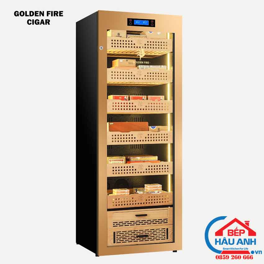 Tủ xì gà Golden Fire GF163 sang trọng, đẳng cấp Tu-bao-quan-xi-ga-Golden-Fire-GF163-golden