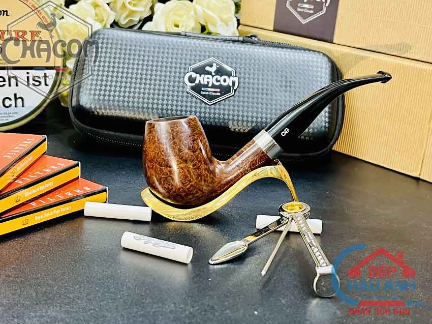 Tẩu hút thuốc lá sợi, tẩu cigar cao cấp Chacom Club No851 Qua-tang-khi-mua-tau-Chacom-Club-No851