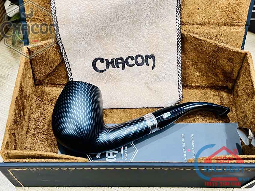Tẩu hút cigar, tẩu hút thuốc sợi chacom carbone no 851 – c019 Tau-Chacom-Carbone-No-851-lam-qua-tang-sang-trong