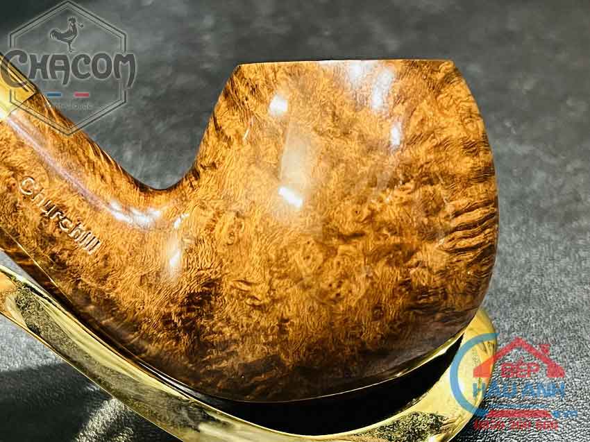 Tẩu hút xì gà sợi, tẩu gỗ thạch nam Chacom Churchill No184, giá tốt Tau-chacom-C016-van-go-chan-chim