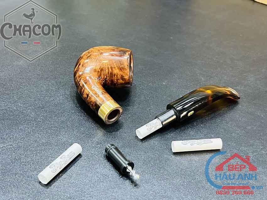 Tẩu thuốc sợi và cigar Chacom Chuchill U No42 gỗ thạch nam cao cấp Tau-de-dang-thay-loc-va-ve-sinh